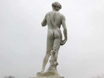 David - Steinstatue - 110 cm - klassisch weiß - im Detail