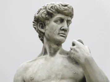 David - Steinstatue - 110 cm - klassisch weiß - im Detail