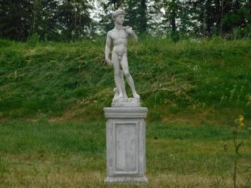 David sur socle - pierre - 105 cm - blanc classique avec gris