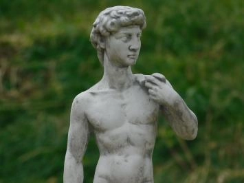 David sur socle - pierre - 105 cm - blanc classique avec gris
