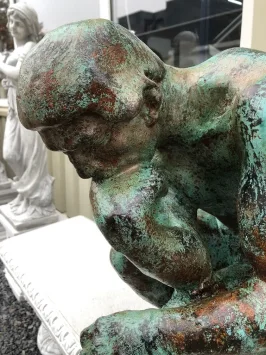 Statue du Penseur – Fonte – 72 cm – Patine couleur bronze