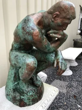 Statue du Penseur – Fonte – 72 cm – Patine couleur bronze