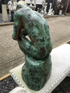 Statue du Penseur – Fonte – 72 cm – Patine couleur bronze