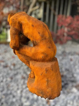 Denkende man - gietijzeren beeld - 72 cm - rustiek
