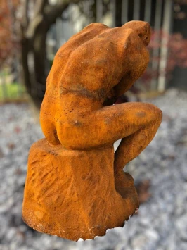 Denkende man - gietijzeren beeld - 72 cm - rustiek