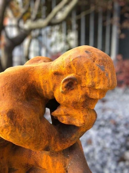 Denkende man - gietijzeren beeld - 72 cm - rustiek