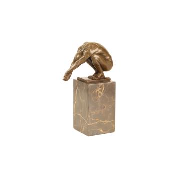 Duiker van brons – 23 cm – marmeren voet – klassiek