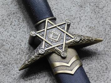 Decoratieve dolk - Vrijmetselaar - stalen blad - zw/g
