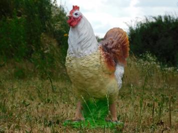 Coq en polystone brun clair et blanc – style rustique