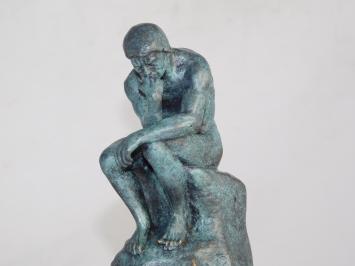 Bronzen beeld: De Denker, exclusief beeld, brons, Green Finish