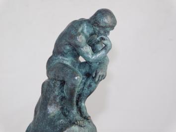 Bronzen beeld: De Denker, exclusief beeld, brons, Green Finish