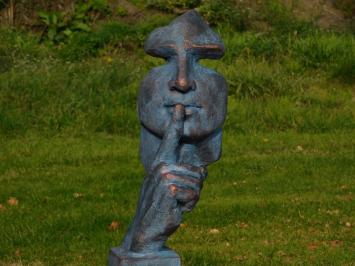 Statue Le Chuchoteur - polystone - bleu avec couleur bronze