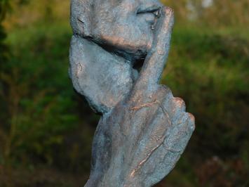 Statue Le Chuchoteur - polystone - bleu avec couleur bronze
