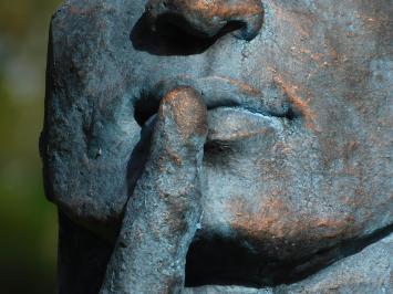 Statue Le Chuchoteur - polystone - bleu avec couleur bronze