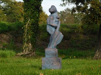 Statue Le Chuchoteur - polystone - bleu avec couleur bronze