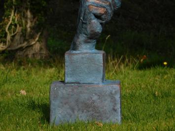 Statue Le Chuchoteur - polystone - bleu avec couleur bronze