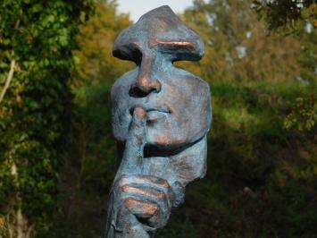 Statue Le Chuchoteur - polystone - bleu avec couleur bronze