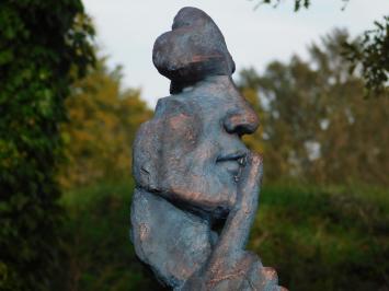 Statue Le Chuchoteur - polystone - bleu avec couleur bronze