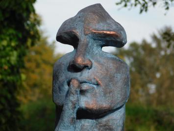 Statue Le Chuchoteur - polystone - bleu avec couleur bronze