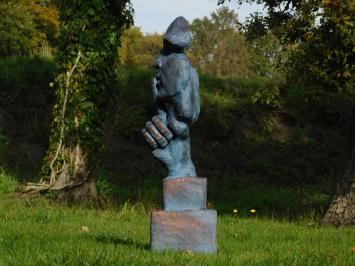 Statue Le Chuchoteur - polystone - bleu avec couleur bronze