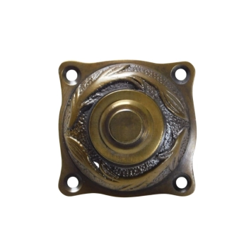 Deurbel “de lelie” – 4,5 x 4,5 cm – gepatineerd messing