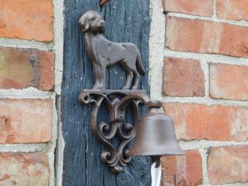 Türklingel mit Hund – Gusseisen – Braun