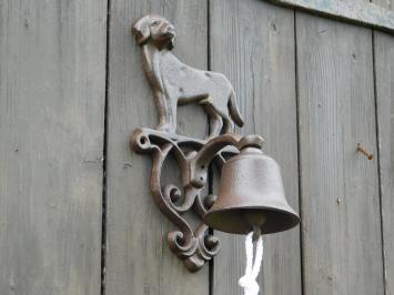 Türklingel mit Hund – Gusseisen – Braun