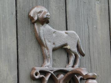 Türklingel mit Hund – Gusseisen – Braun