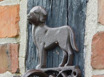 Türklingel mit Hund – Gusseisen – Braun