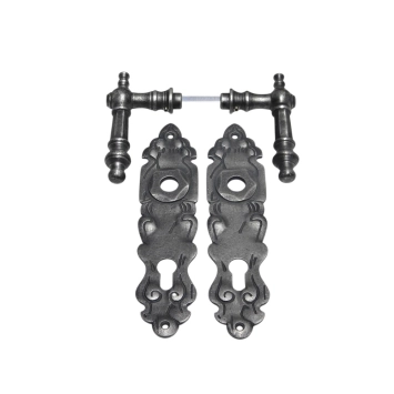 Deurset 'Victoria' – gietijzer verzinkt – PC92 – elegant