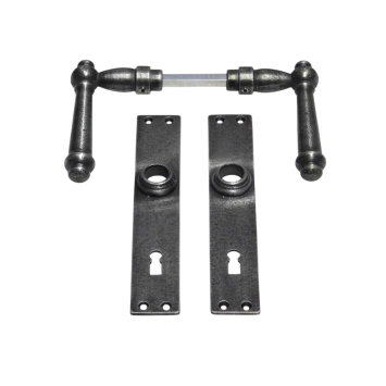 Gietijzeren deurbeslag set - verzinkt - BB72 - klinken en platen
