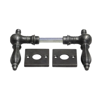 Set klinken en klinkrozetten vierkant - gietijzer verzinkt - Washington