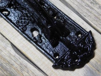 Poignée de porte garde dragon, médiévale, fer Couleur : noir