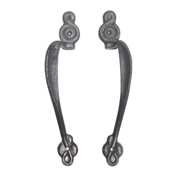 Set Art Nouveau grepen – gietijzer – 28,5 cm – authentiek