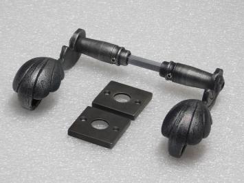 Set Deurklinken Vienna met Klinkrozetten - Gietijzer Verzinkt