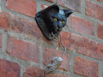 Heurtoir de porte chat et souris – en fonte – coloré – ludique