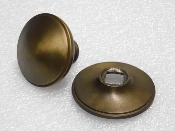 Poignée de porte d'entrée en laiton – ronde – antique – fixe