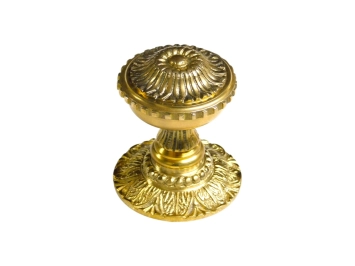 Poignée de porte avec rosace - classique - laiton poli - poignée fixe