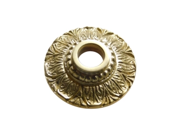 Poignée de porte avec rosace - classique - laiton poli - poignée fixe