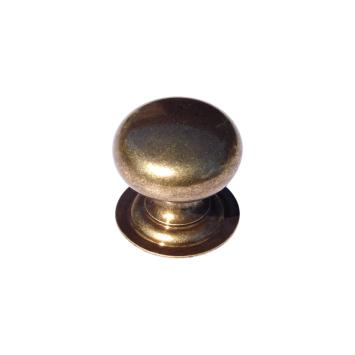 Knop met vaste rozet – 38 mm – antiek messing – massief
