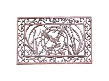 Wandornament, deurmat met libellen, gietijzer