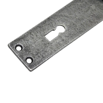 Deurplaat 'Blanc' met slotgat voor kamerdeuren (BB 72) - gietijzer verzinkt