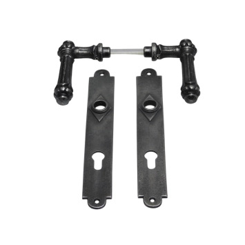 Set huisdeurbeslag - klinken + deurplaten PC 92 - Gietijzer