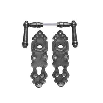 Set Deurbeslag - klinken en deurplaten PC 92 - gietijzer verzinkt