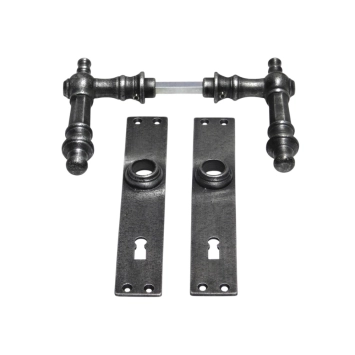 Deurbeslag set voor kamerdeuren (BB72) - klassiek - gietijzer grijs