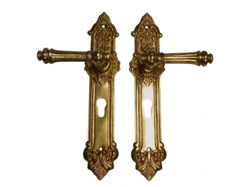 Poignées de porte avec rosaces – PC 72 – laiton poli