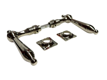 Türbeschläge Satz – Nickel-Chrom – glänzende Türgriffe und Rosetten