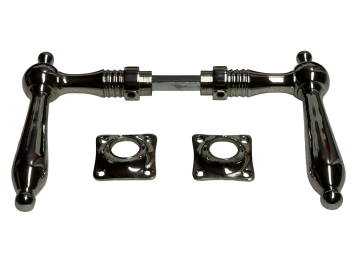 Ensemble de quincaillerie de porte - nickel chromé - poignées et rosaces brillantes