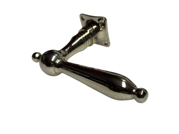 Ensemble de quincaillerie de porte - nickel chromé - poignées et rosaces brillantes