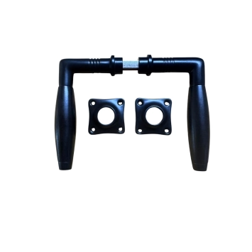 Deurset zwart - nikkel met ebbenhout - compleet